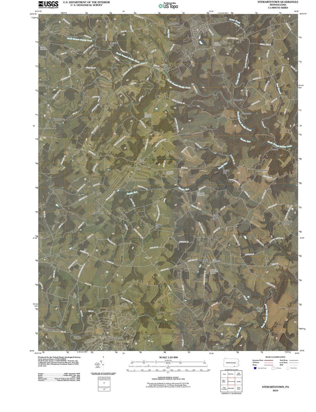 2010 Stewartstown, PA - Pennsylvania - USGS Topographic Map