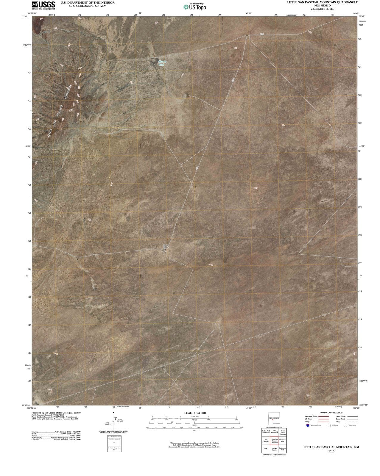 2010 Little San Pascual Mountain, NM - New Mexico - USGS Topographic Map