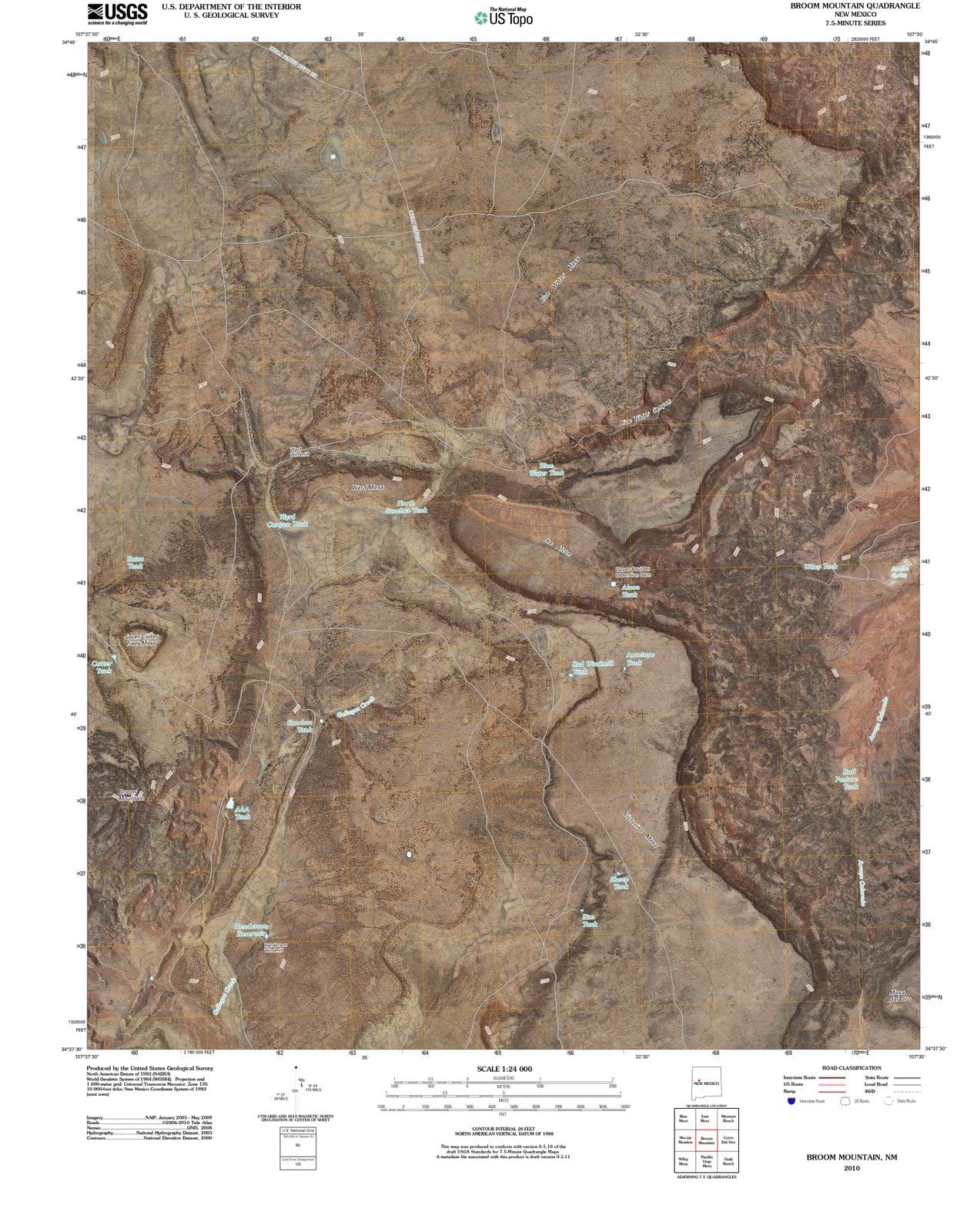2010 Broom Mountain, NM - New Mexico - USGS Topographic Map