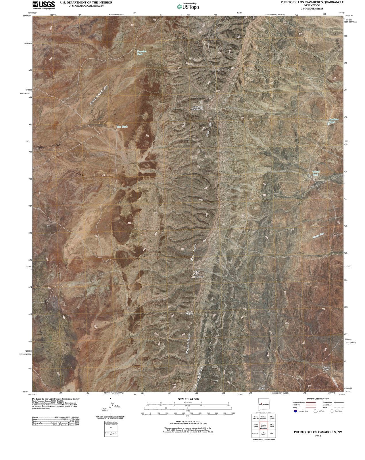 2010 Puerto De Los Cavadores, NM - New Mexico - USGS Topographic Map
