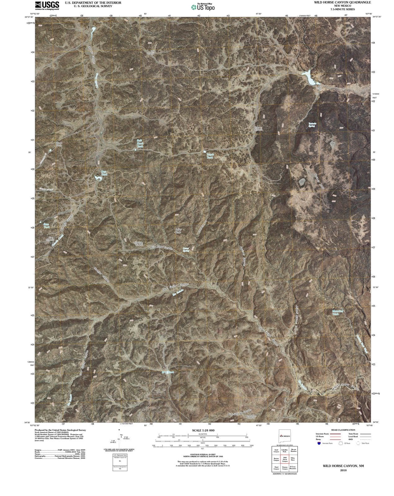 2010 Wild Horse Canyon, NM - New Mexico - USGS Topographic Map
