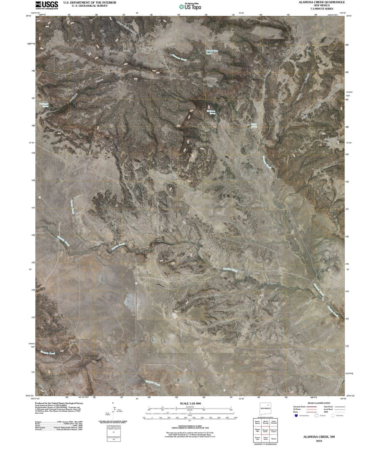 2010 Alamosa Creek, NM - New Mexico - USGS Topographic Map