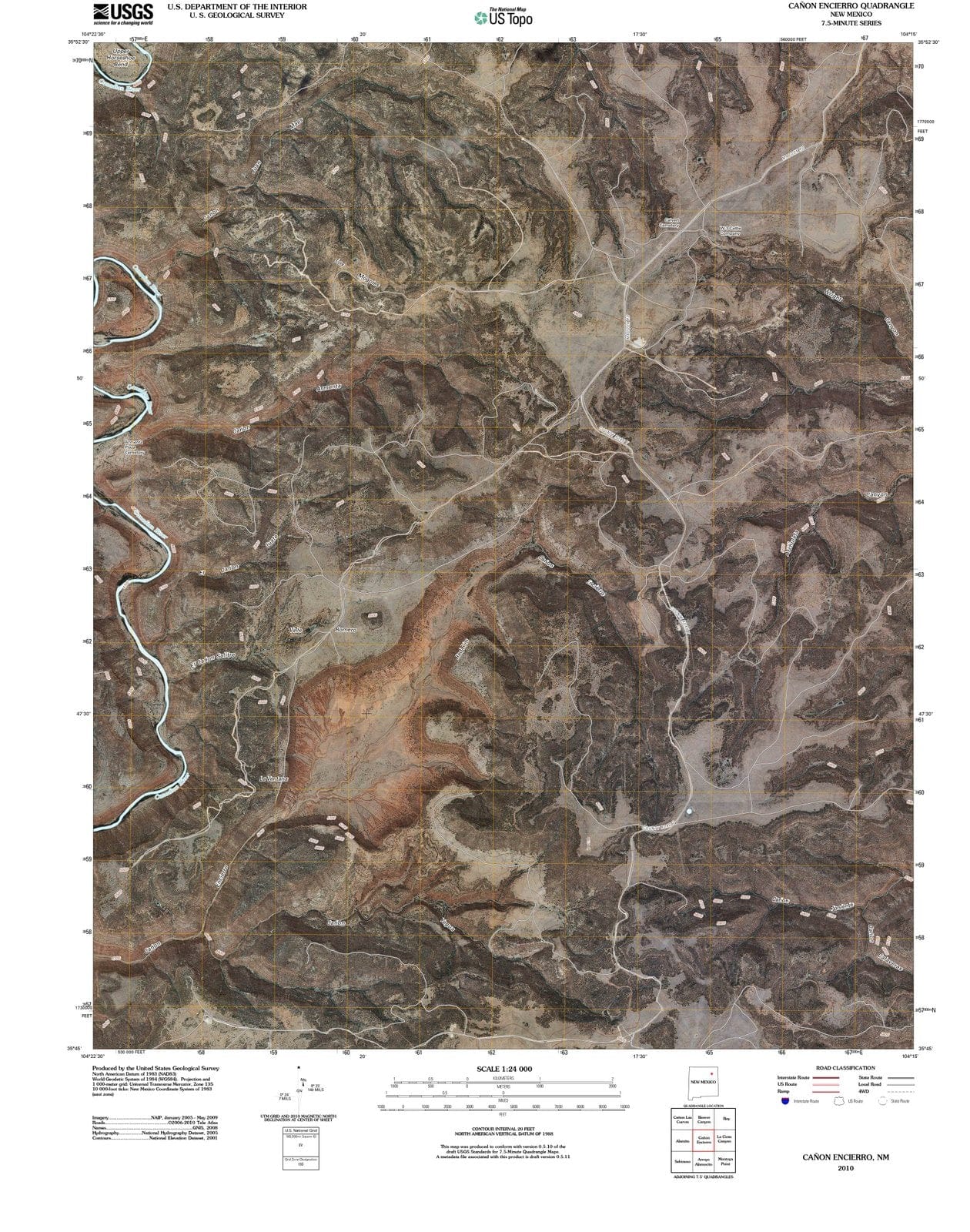 2010 Canon Encierro, NM - New Mexico - USGS Topographic Map
