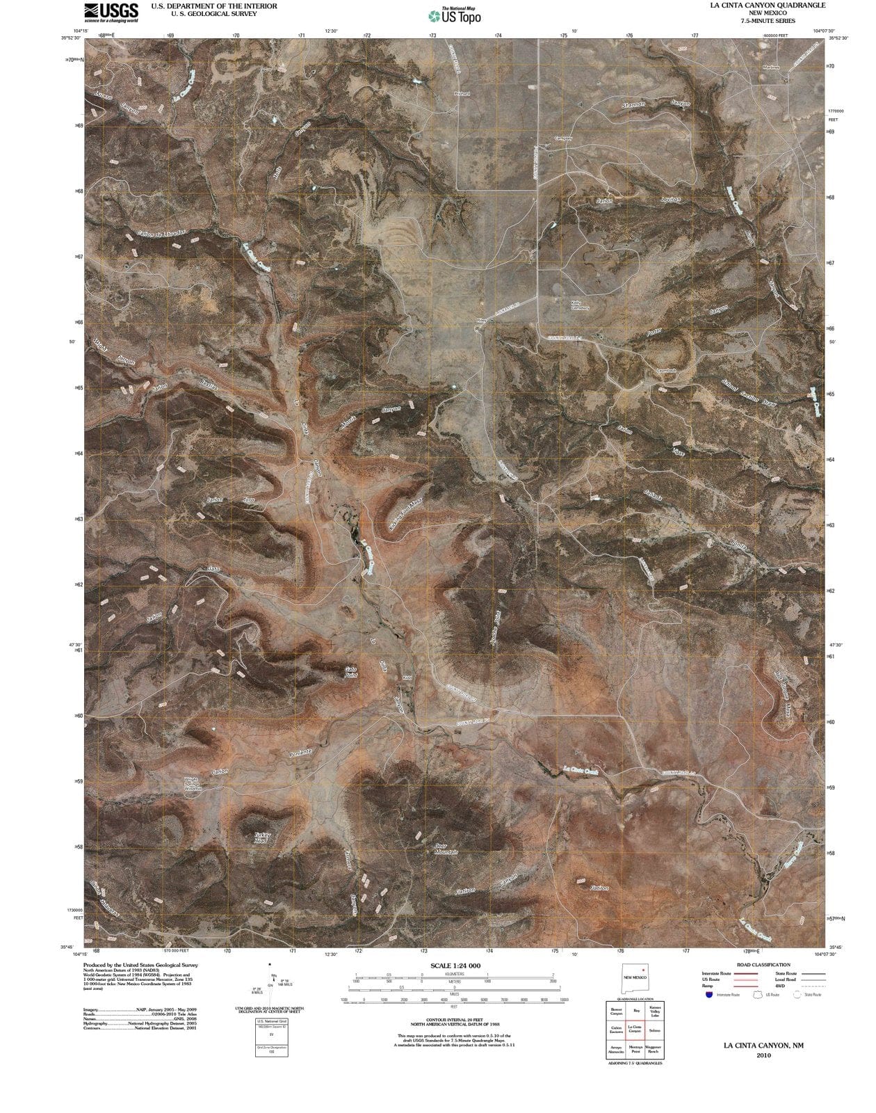 2010 La Cinta Canyon, NM - New Mexico - USGS Topographic Map