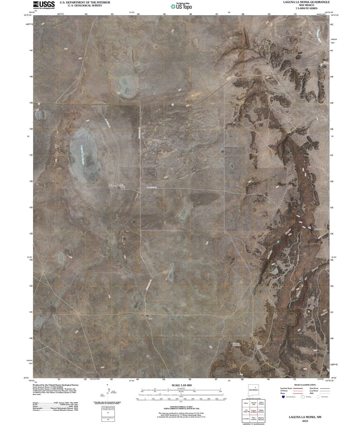 2010 Laguna La Monia, NM - New Mexico - USGS Topographic Map