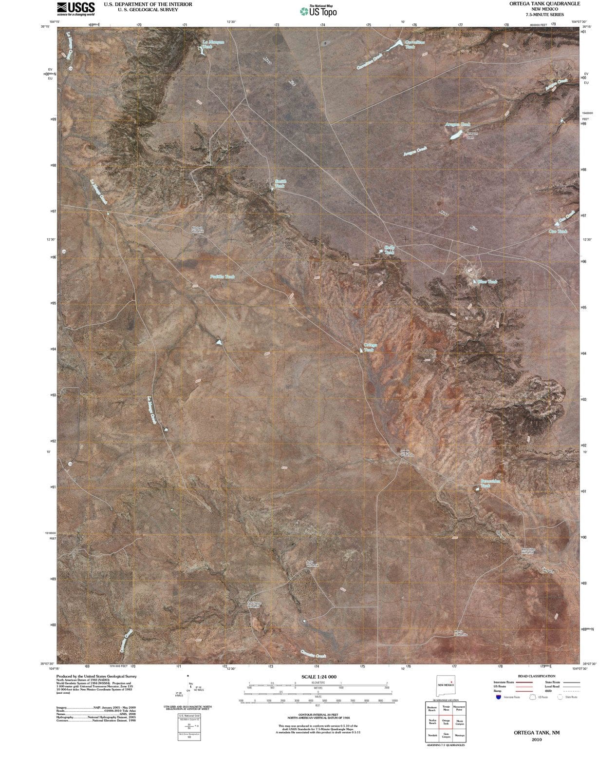 2010 Ortega Tank, NM - New Mexico - USGS Topographic Map