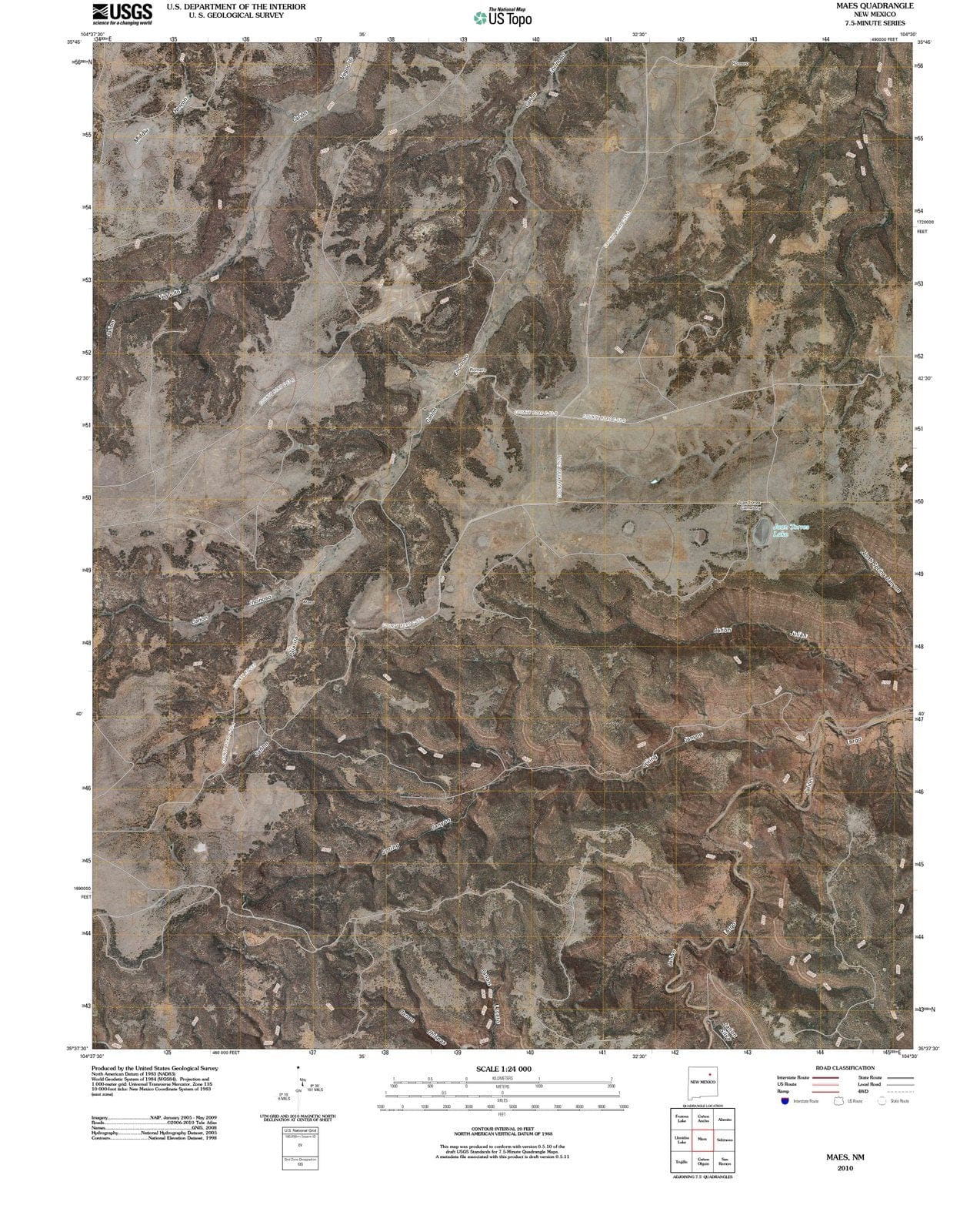 2010 Maes, NM - New Mexico - USGS Topographic Map