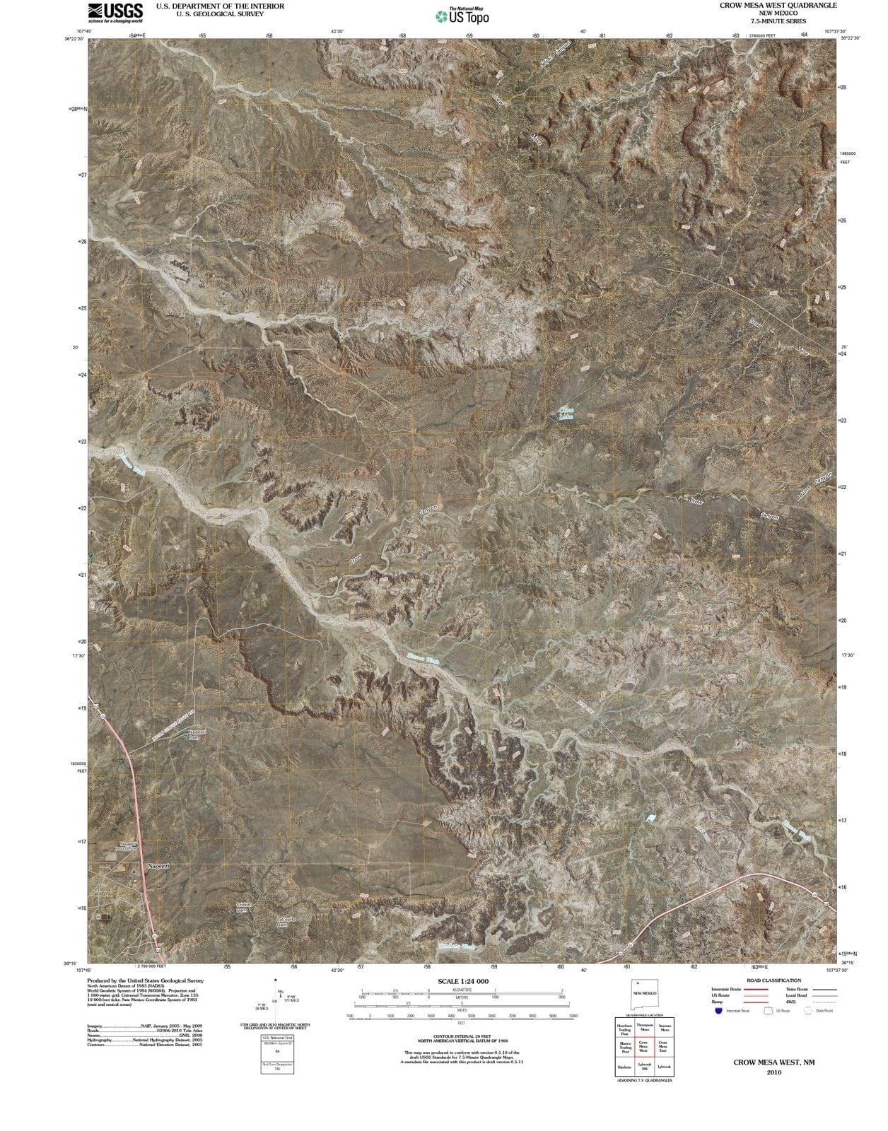 2010 Crow Mesa West, NM - New Mexico - USGS Topographic Map