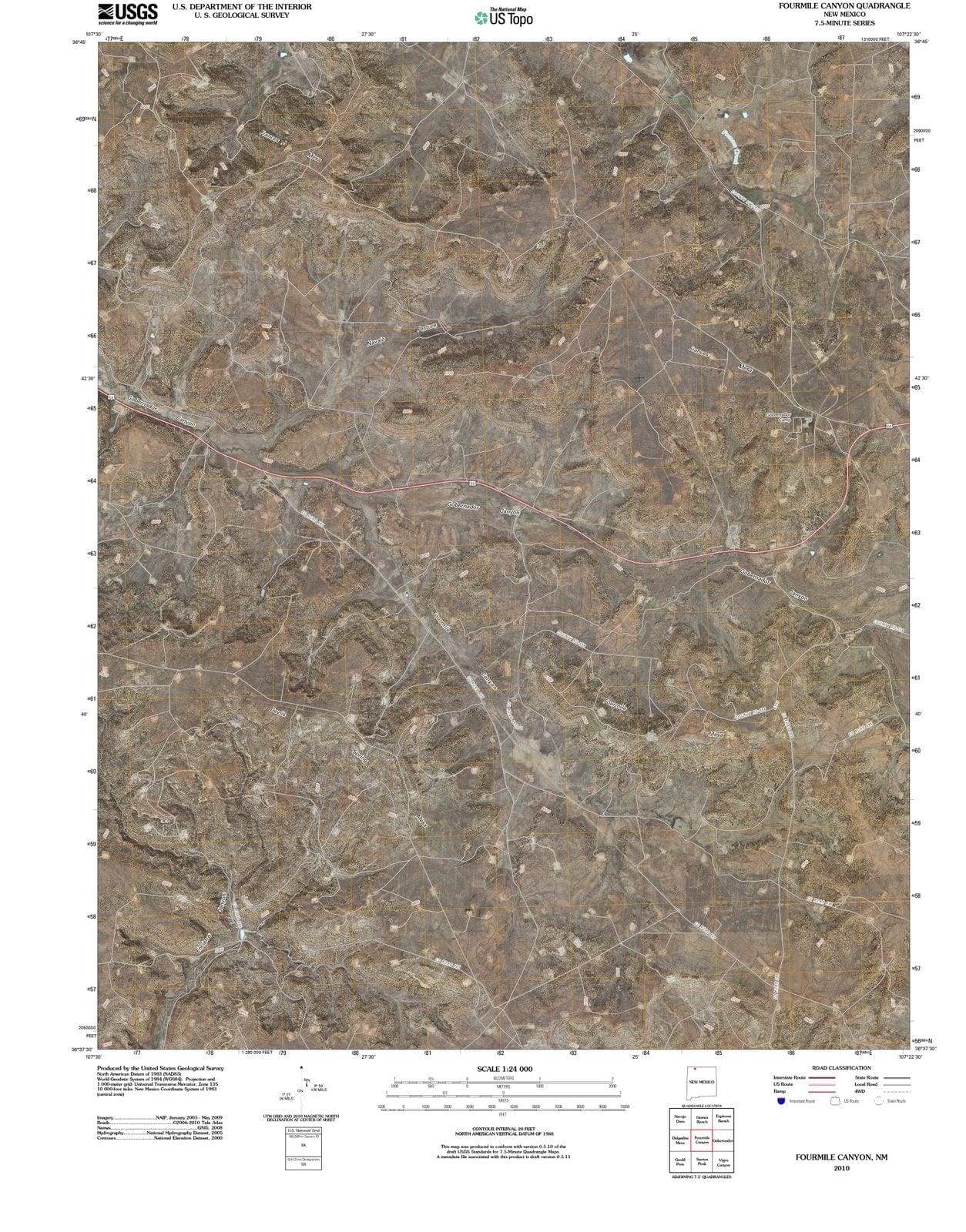 2010 Fourmile Canyon, NM - New Mexico - USGS Topographic Map