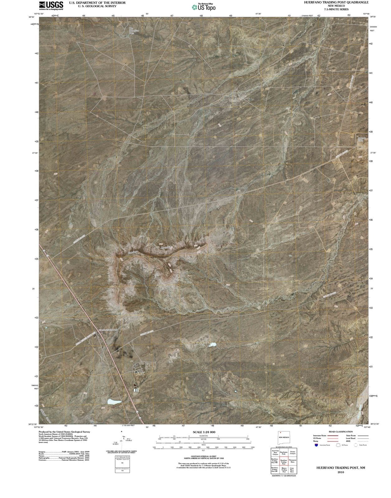 2010 Huerfano Trading Post, NM - New Mexico - USGS Topographic Map
