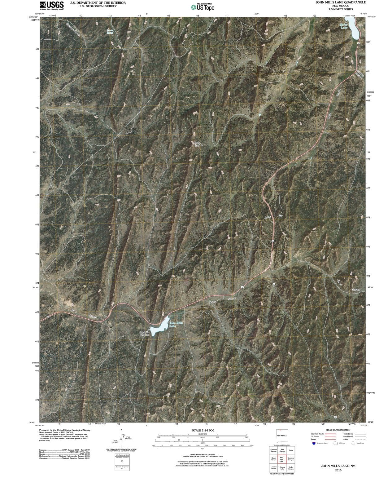 2010 John Mills Lake, NM - New Mexico - USGS Topographic Map