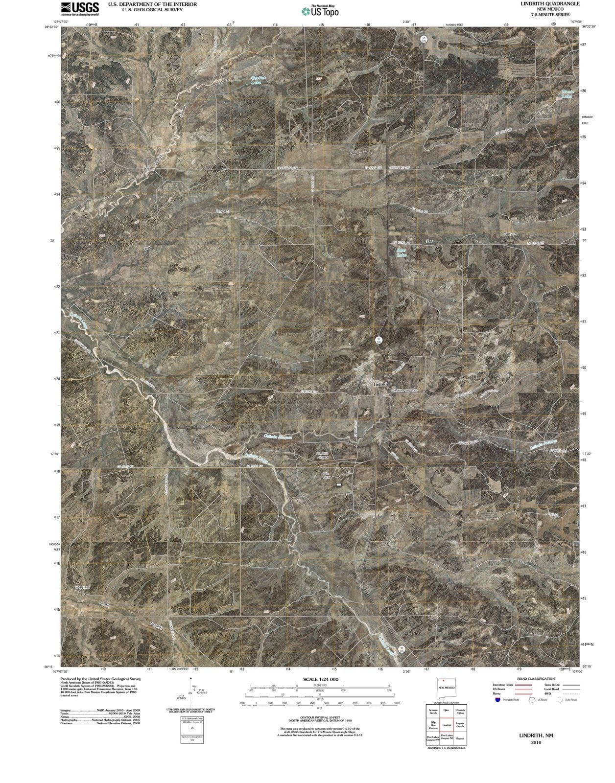 2010 Lindrith, NM - New Mexico - USGS Topographic Map