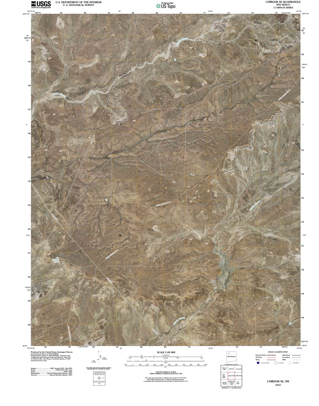 2010 Lybrook, NM - New Mexico - USGS Topographic Map v3