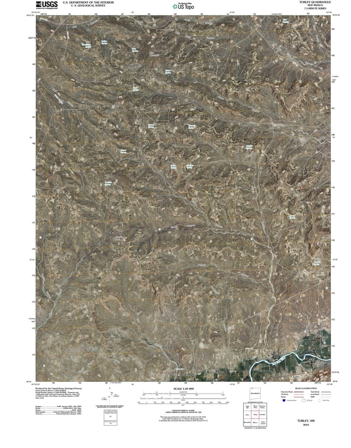 2010 Turley, NM - New Mexico - USGS Topographic Map