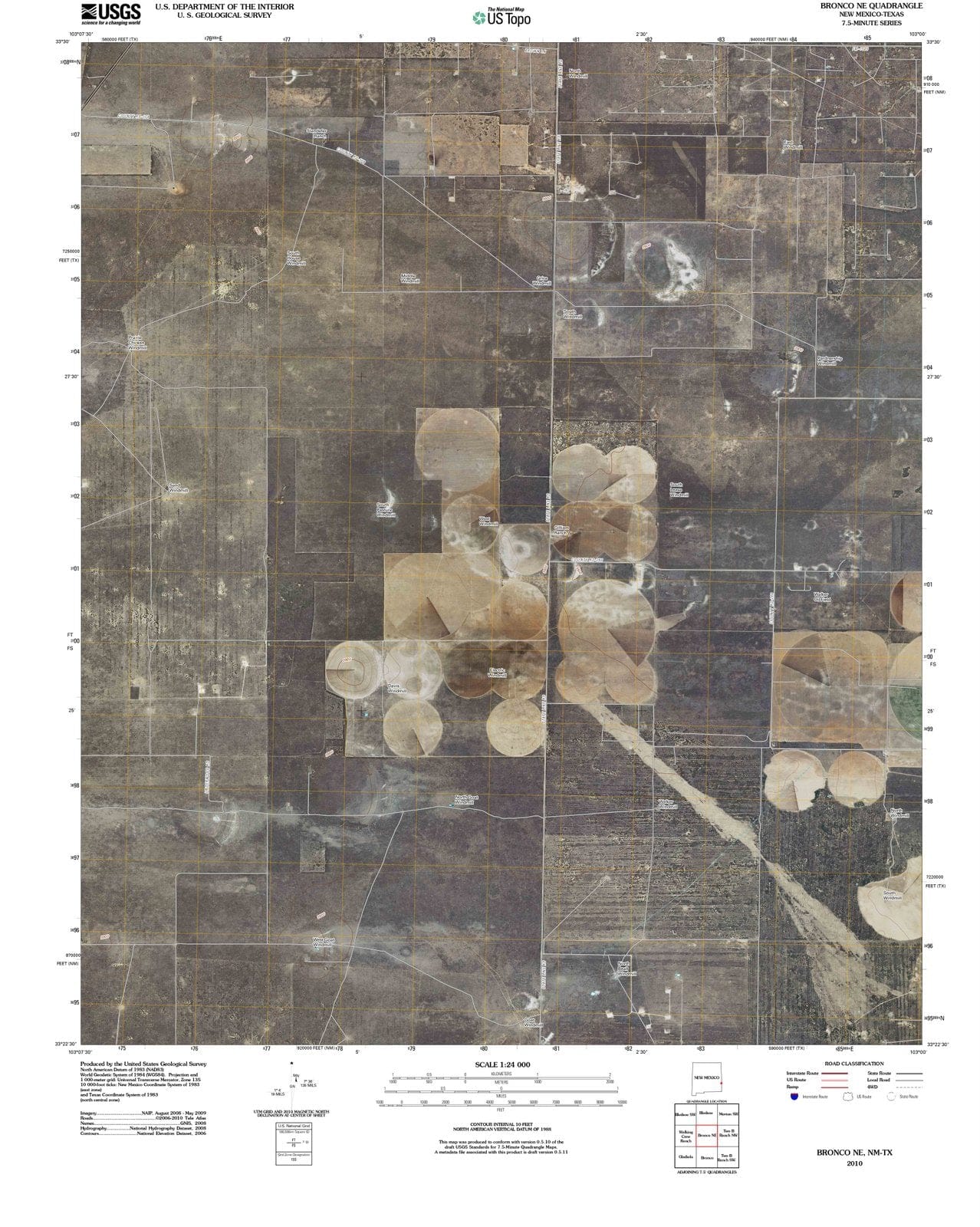 2010 Bronco, NM - New Mexico - USGS Topographic Map