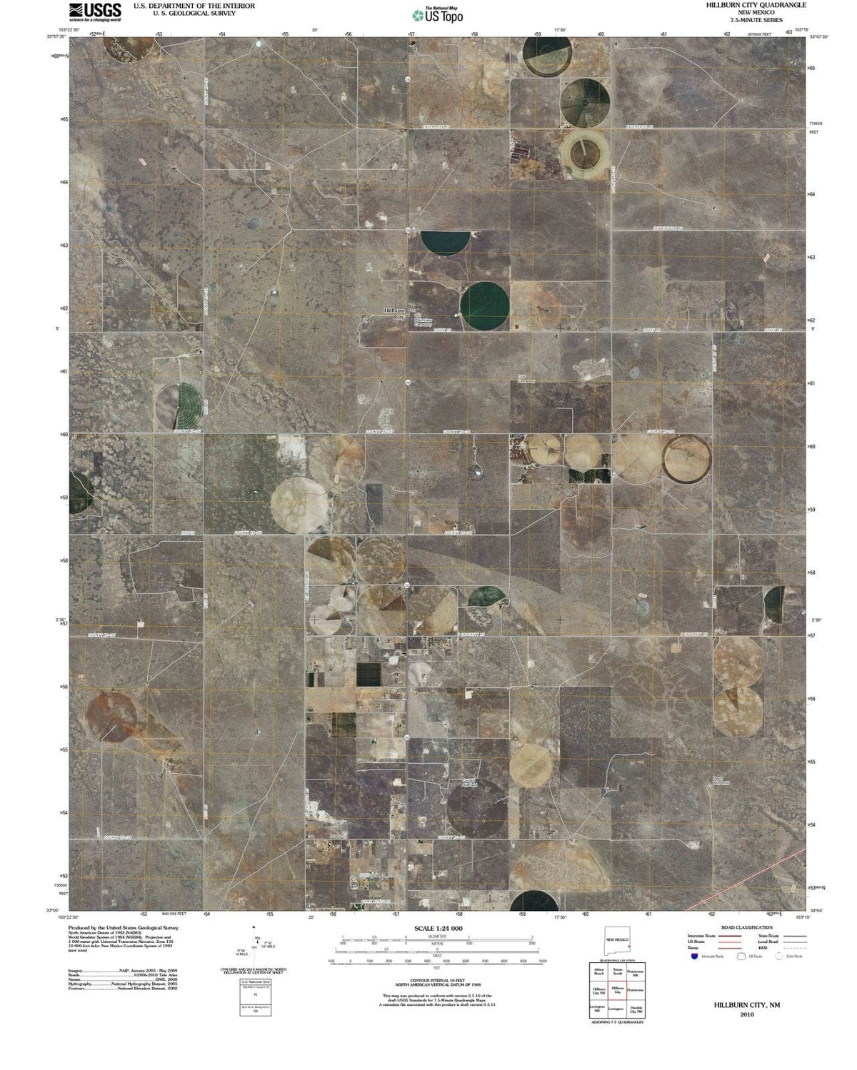 2010 Hillburn City, NM - New Mexico - USGS Topographic Map