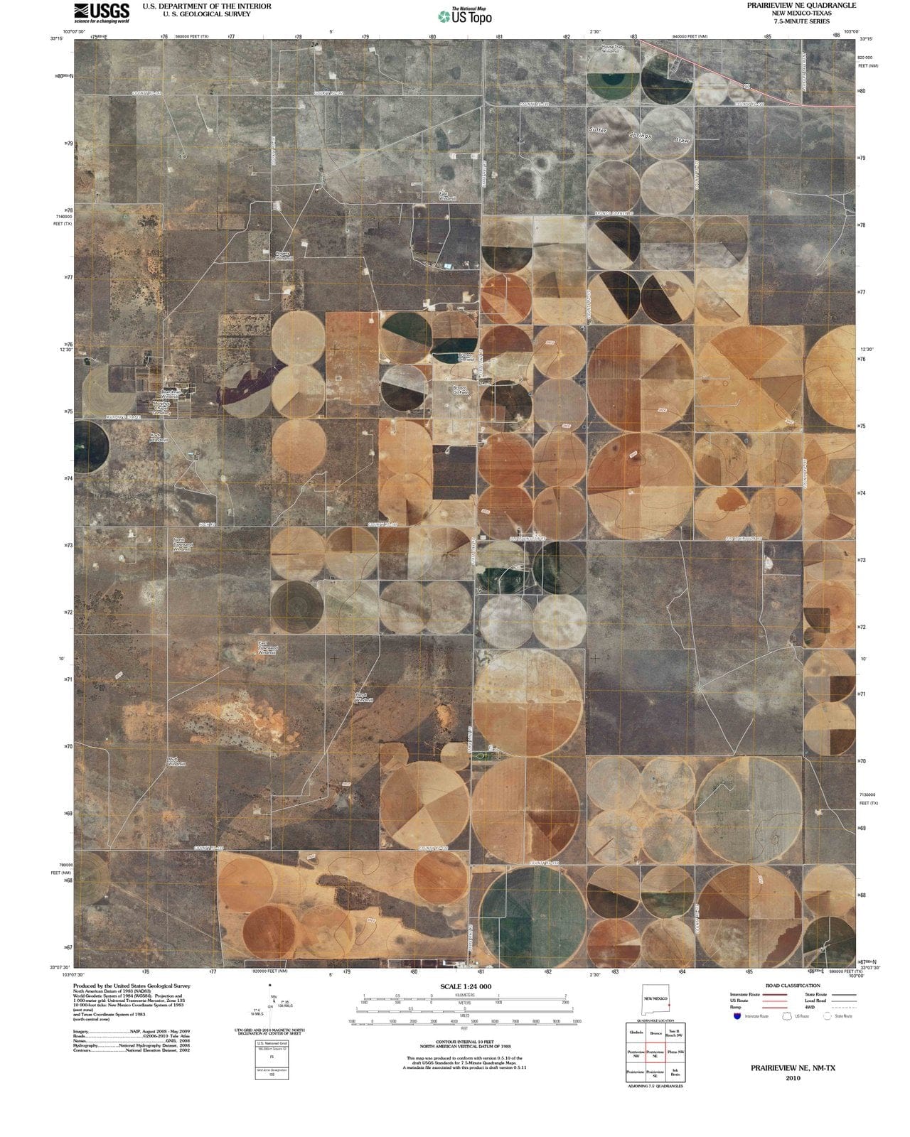 2010 Prairieview, NM - New Mexico - USGS Topographic Map v2
