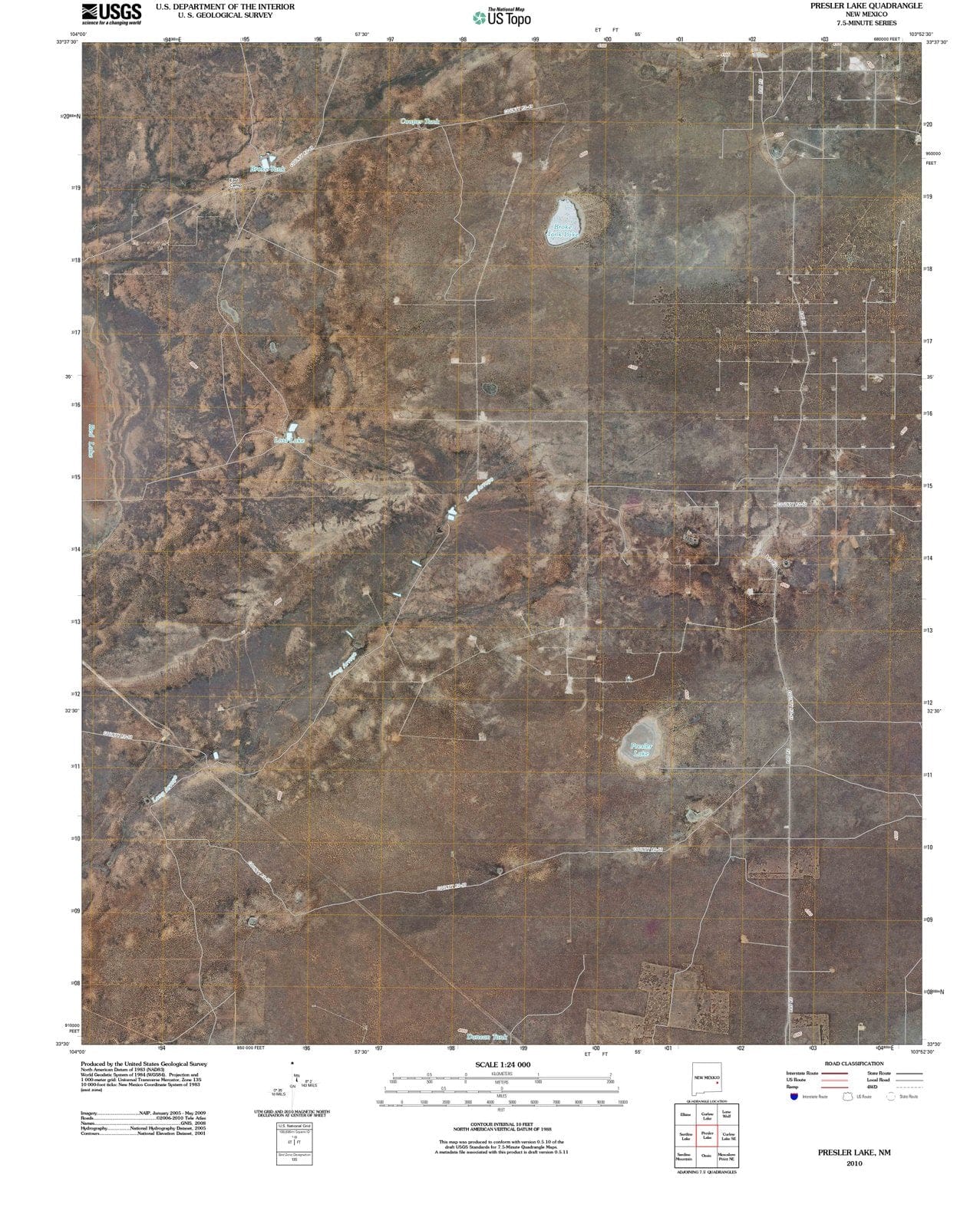 2010 Presler Lake, NM - New Mexico - USGS Topographic Map