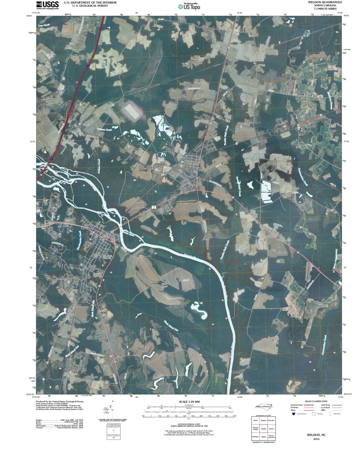 2010 Weldon, NC - North Carolina - USGS Topographic Map