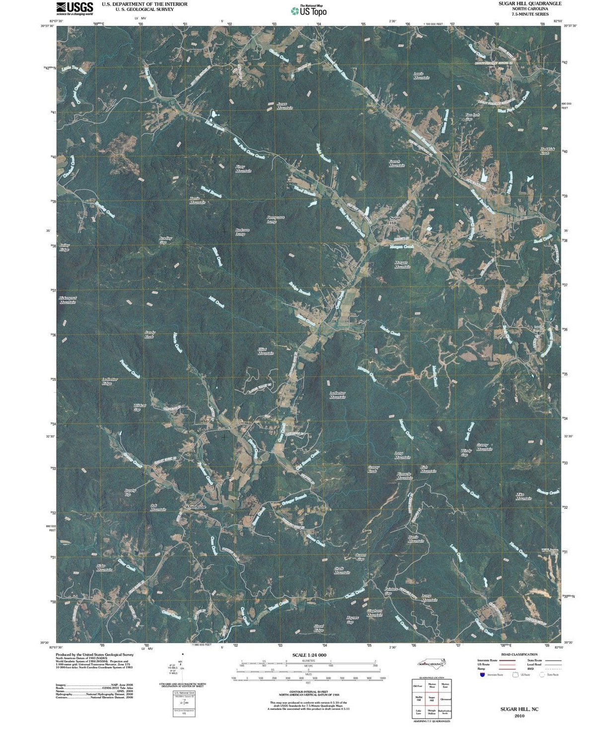 2010 Sugar Hill, NC - North Carolina - USGS Topographic Map