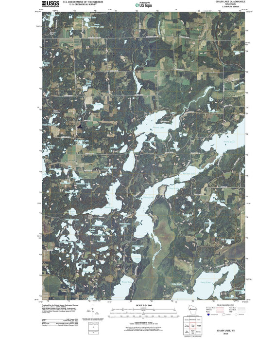 2010 Chain Lake, WI - Wisconsin - USGS Topographic Map
