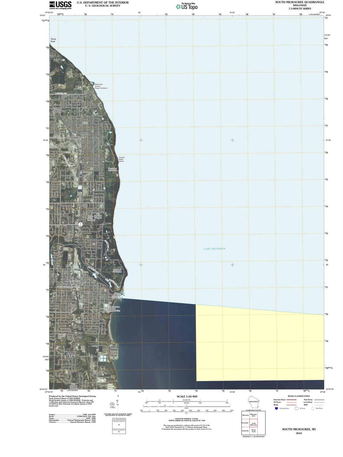 2010 South Milwaukee, WI - Wisconsin - USGS Topographic Map