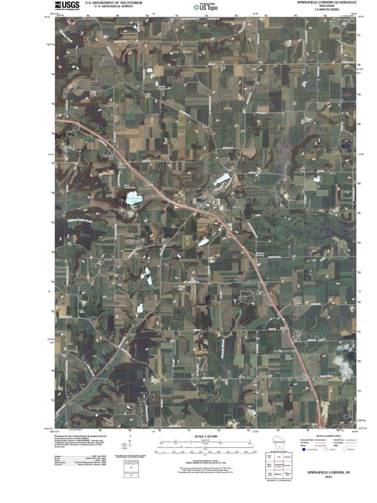 2010 Springfield Corners, WI - Wisconsin - USGS Topographic Map