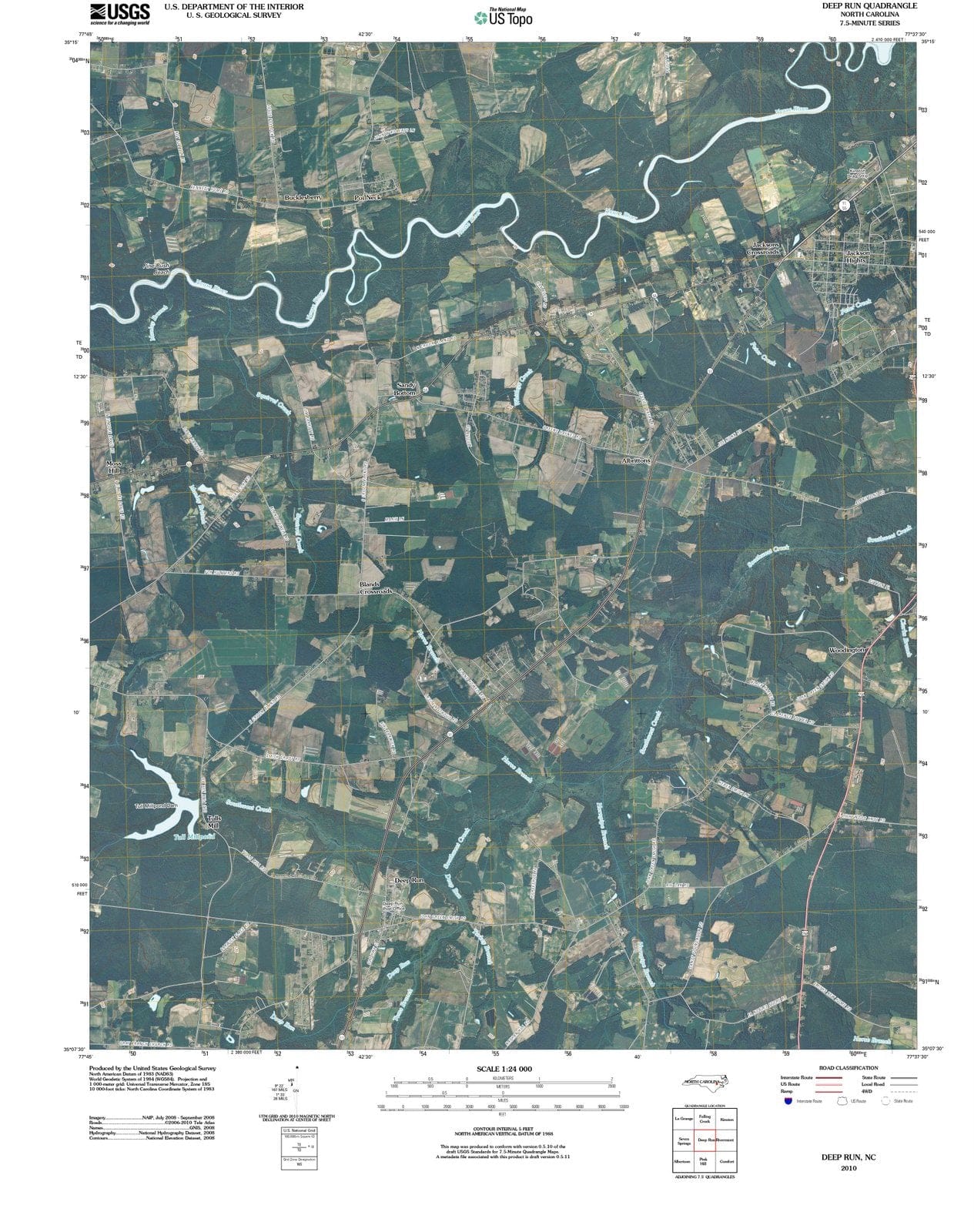 2010 Deep Run, NC - North Carolina - USGS Topographic Map