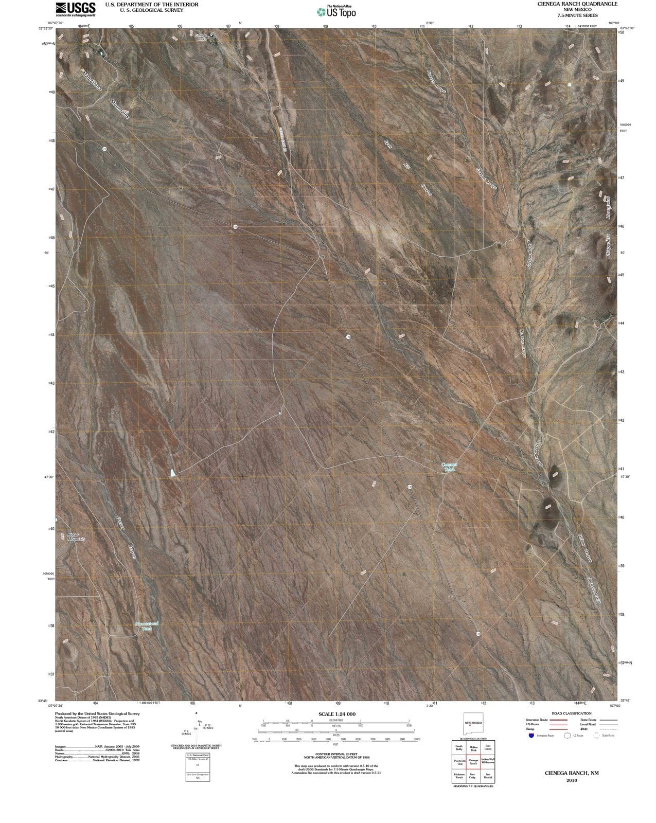 2010 Cienega Ranch, NM - New Mexico - USGS Topographic Map