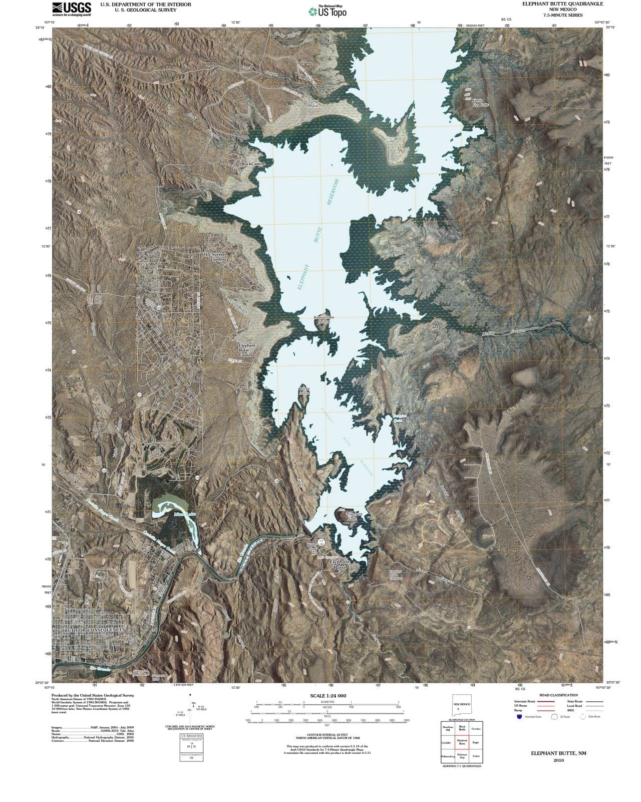 2010 Elephant Butte, NM - New Mexico - USGS Topographic Map