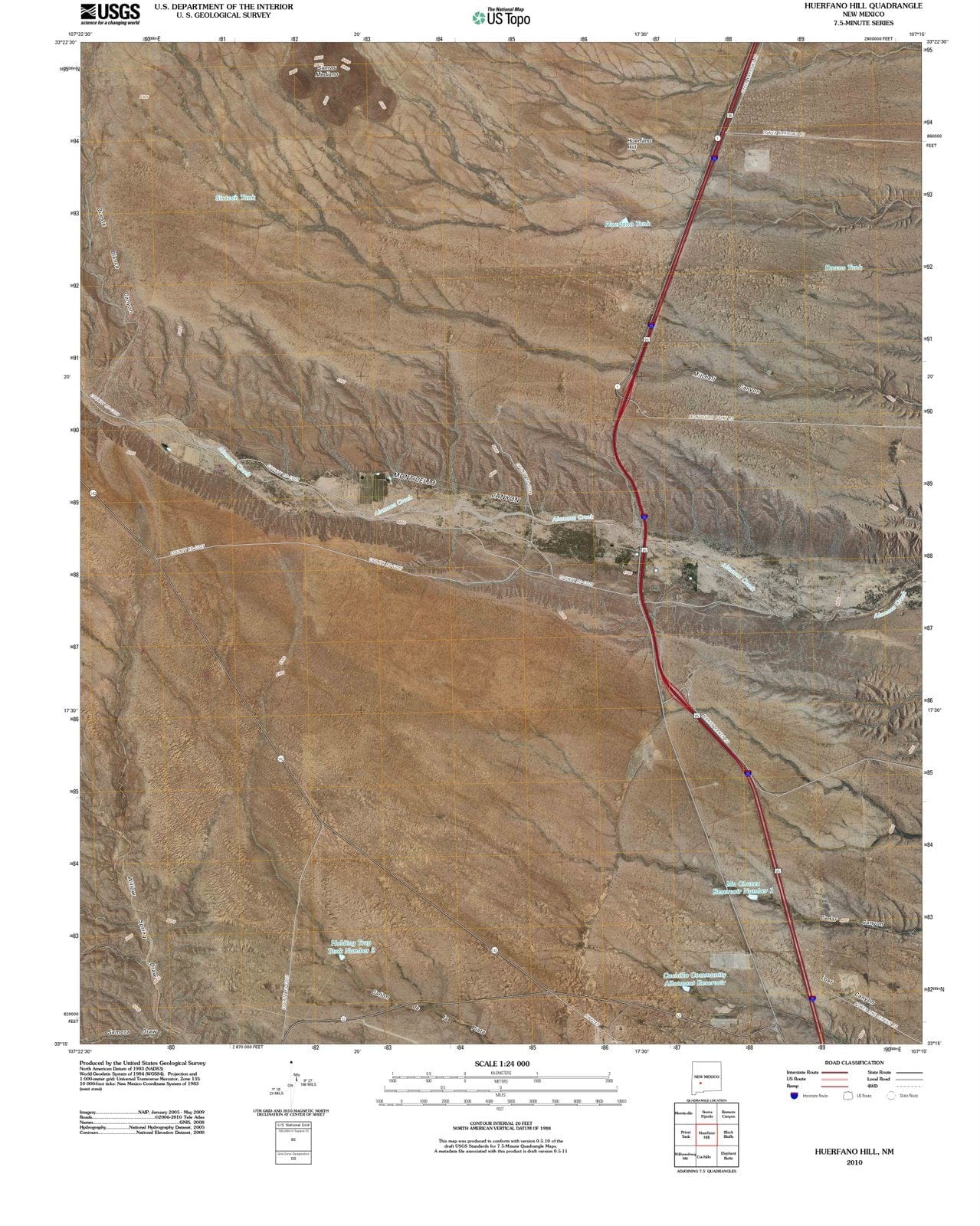 2010 Huerfano Hill, NM - New Mexico - USGS Topographic Map