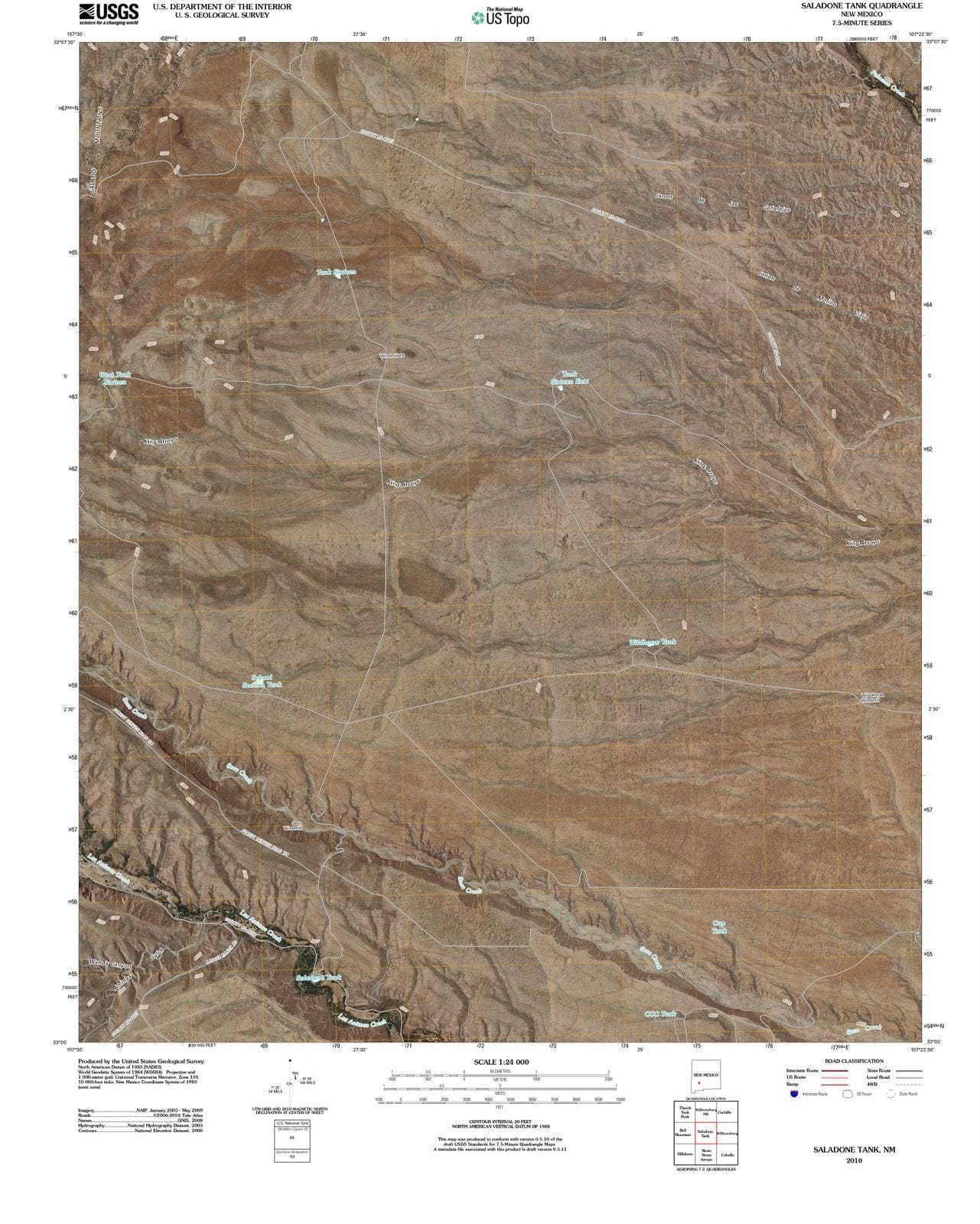 2010 Saladone Tank, NM - New Mexico - USGS Topographic Map