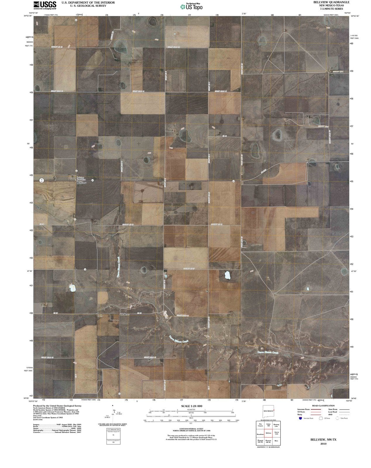 2010 Bellview, NM - New Mexico - USGS Topographic Map