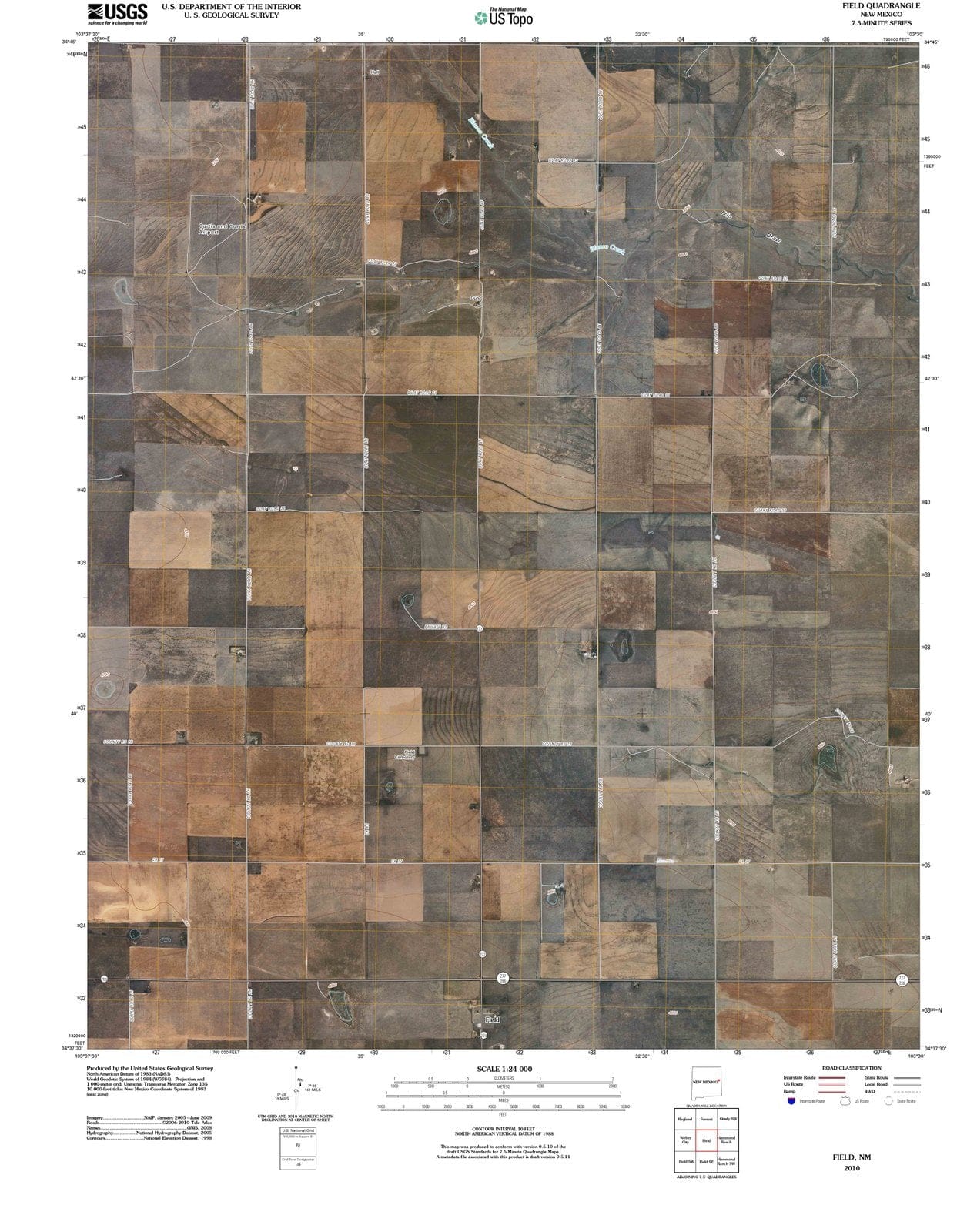 2010 Field, NM - New Mexico - USGS Topographic Map
