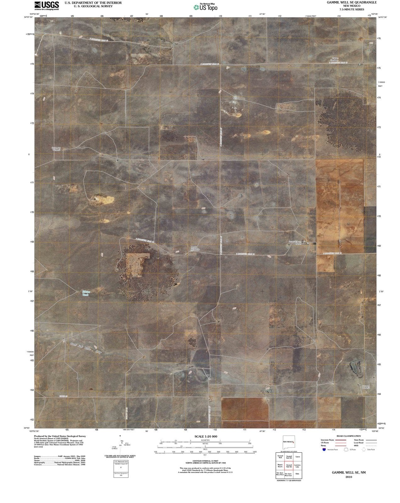 2010 Gammil Well, NM - New Mexico - USGS Topographic Map v2