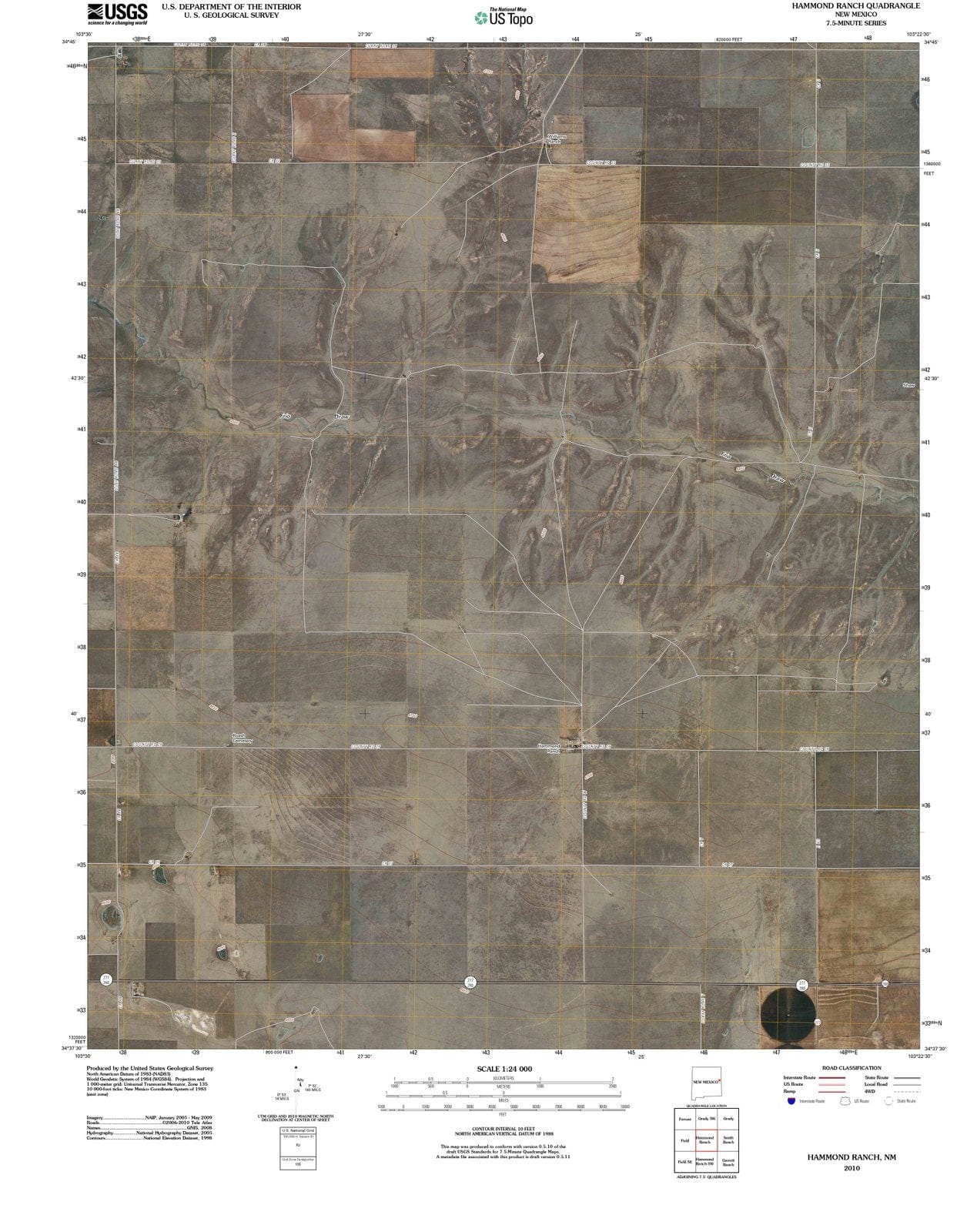 2010 Hammond Ranch, NM - New Mexico - USGS Topographic Map
