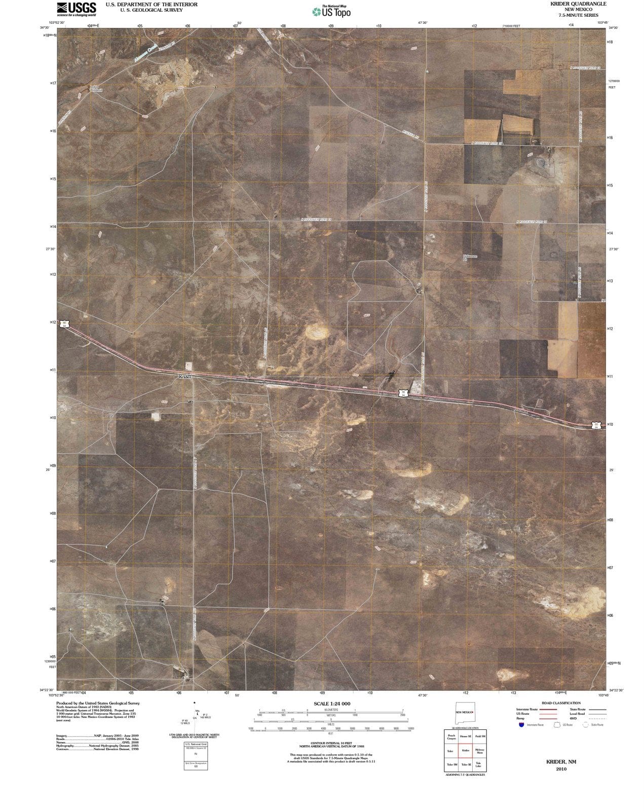 2010 Krider, NM - New Mexico - USGS Topographic Map
