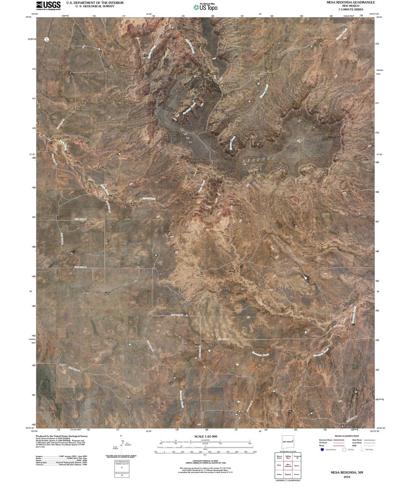 2010 Mesa Redonda, NM - New Mexico - USGS Topographic Map