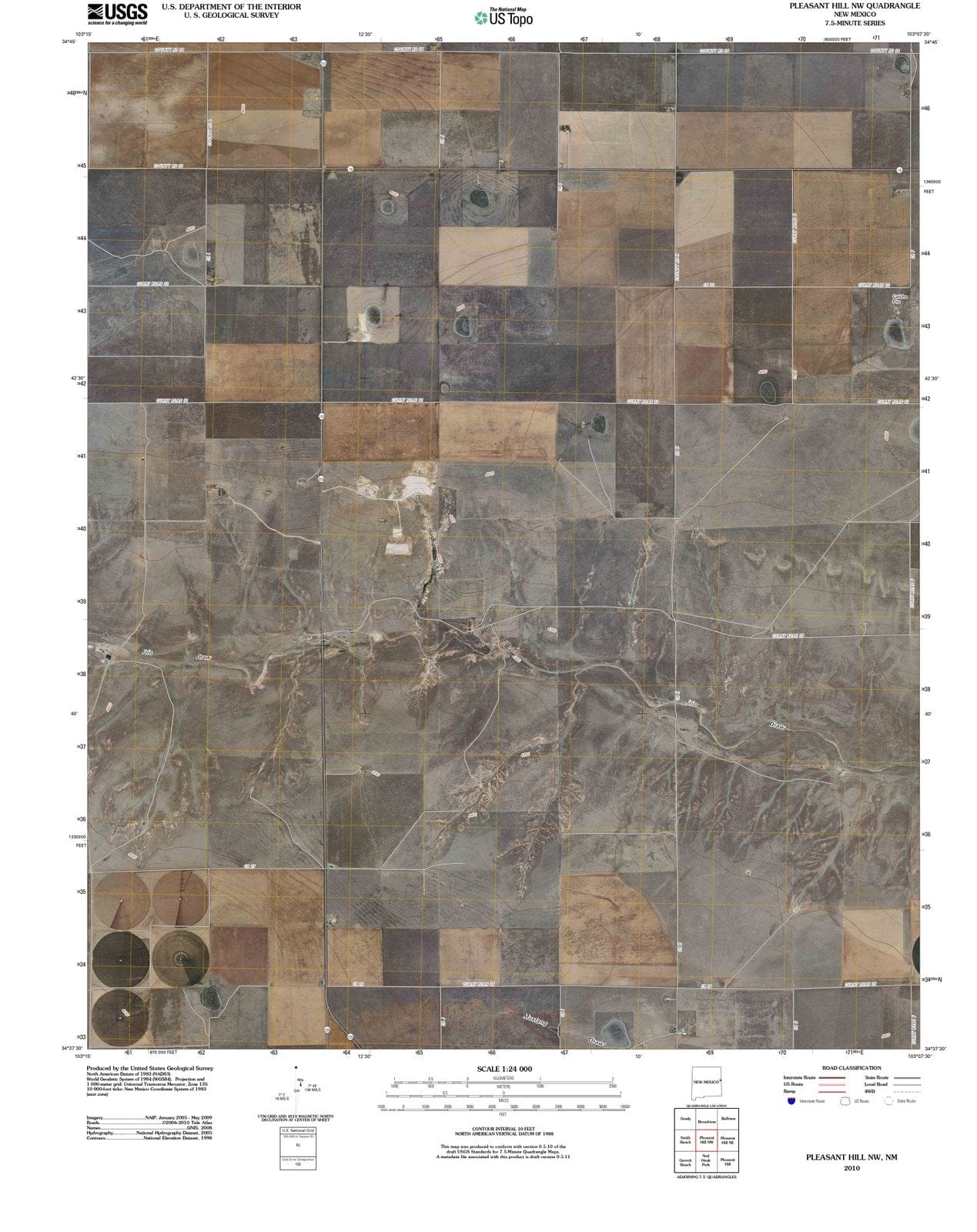 2010 Pleasant Hill, NM - New Mexico - USGS Topographic Map v3