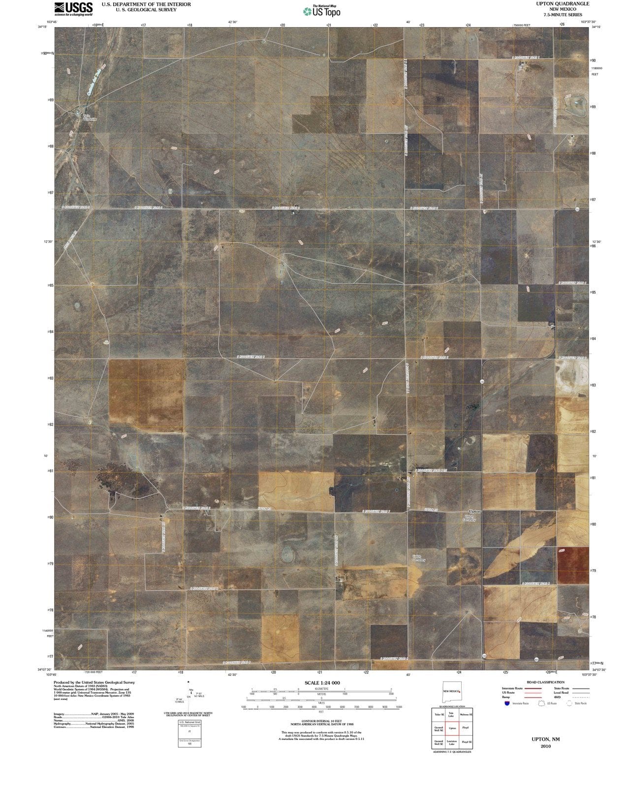2010 Upton, NM - New Mexico - USGS Topographic Map