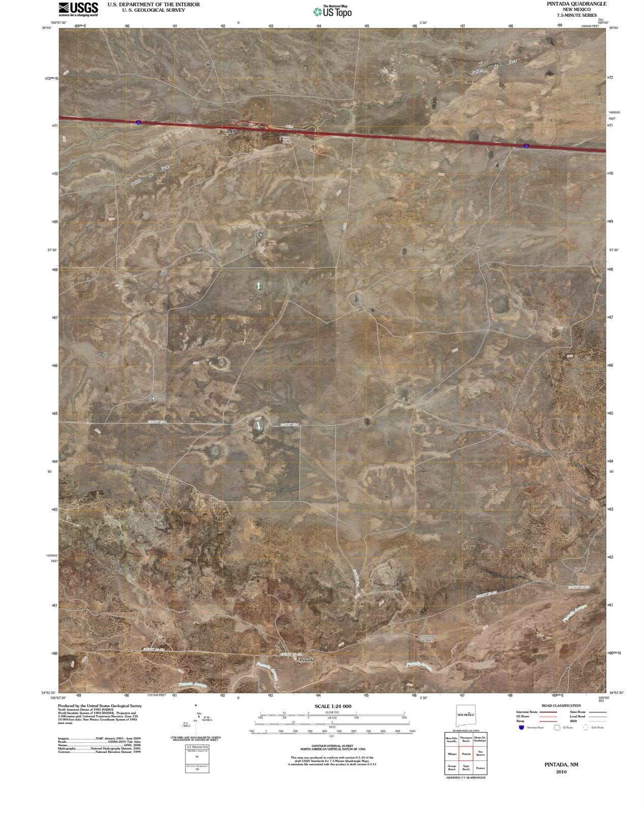 2010 Pintada, NM - New Mexico - USGS Topographic Map