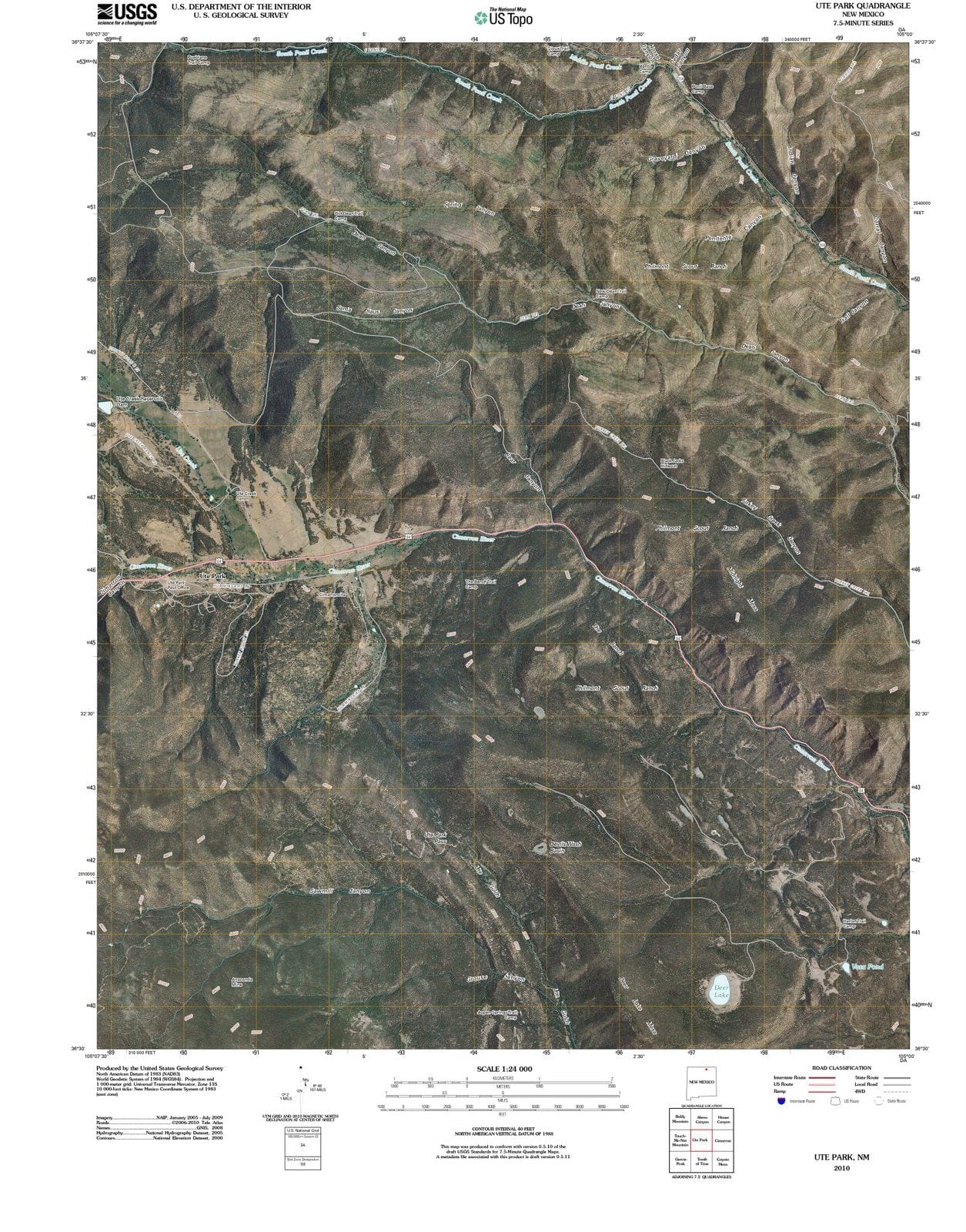 2010 Ute Park, NM - New Mexico - USGS Topographic Map