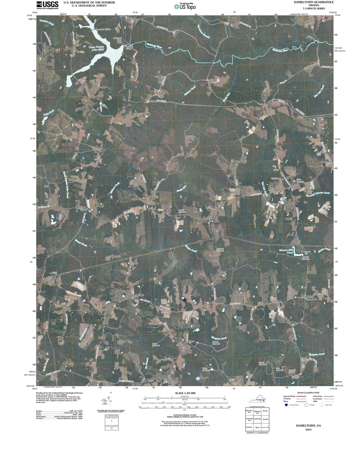 2010 Danieltown, VA - Virginia - USGS Topographic Map