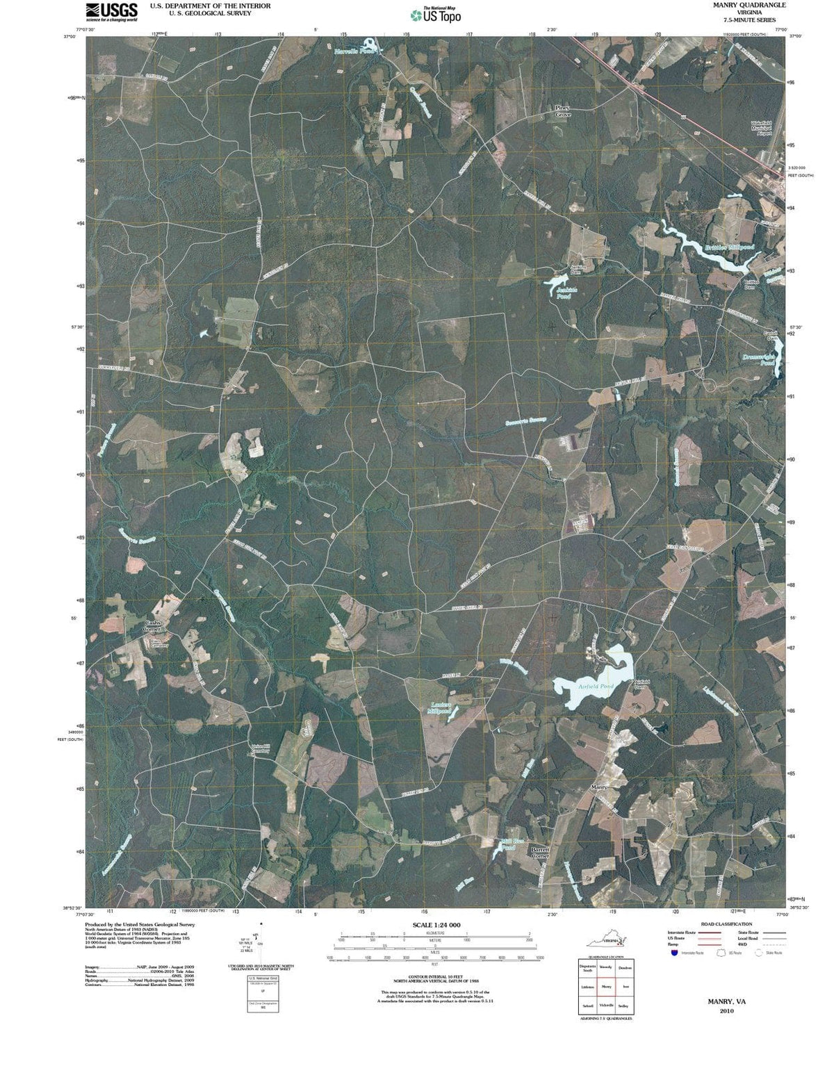2010 Manry, VA - Virginia - USGS Topographic Map