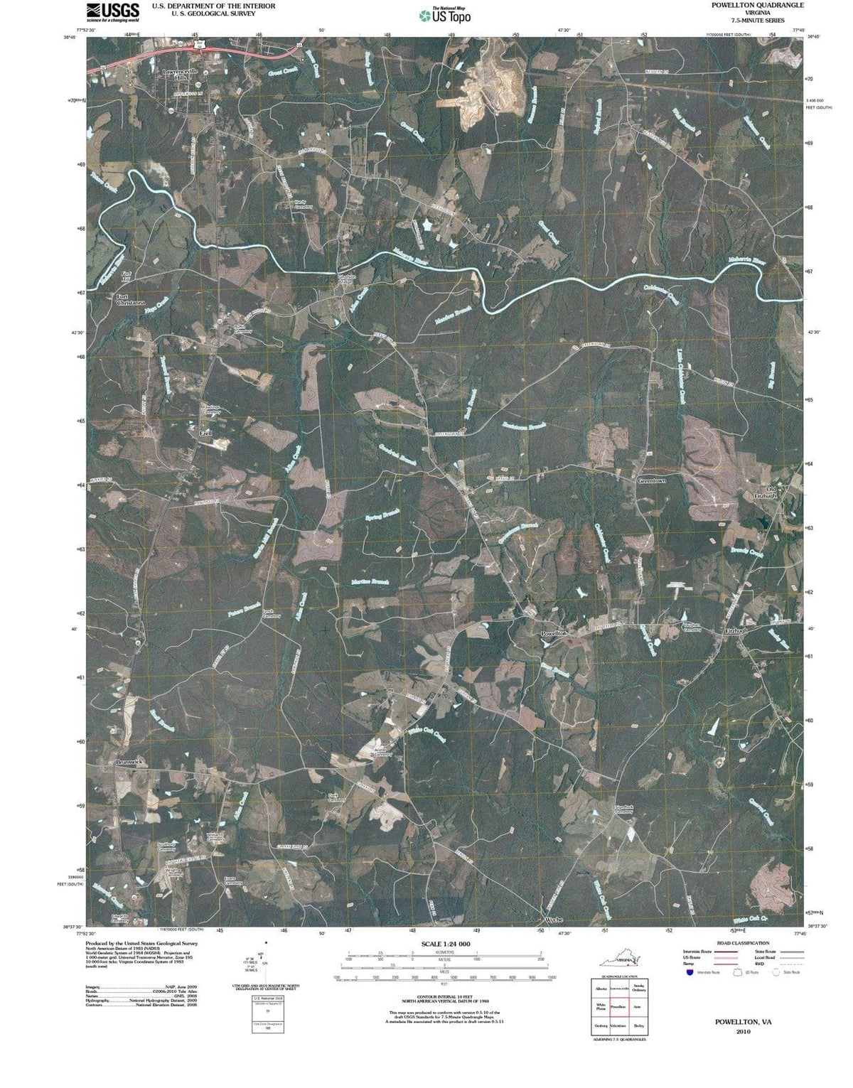 2010 Powellton, VA - Virginia - USGS Topographic Map