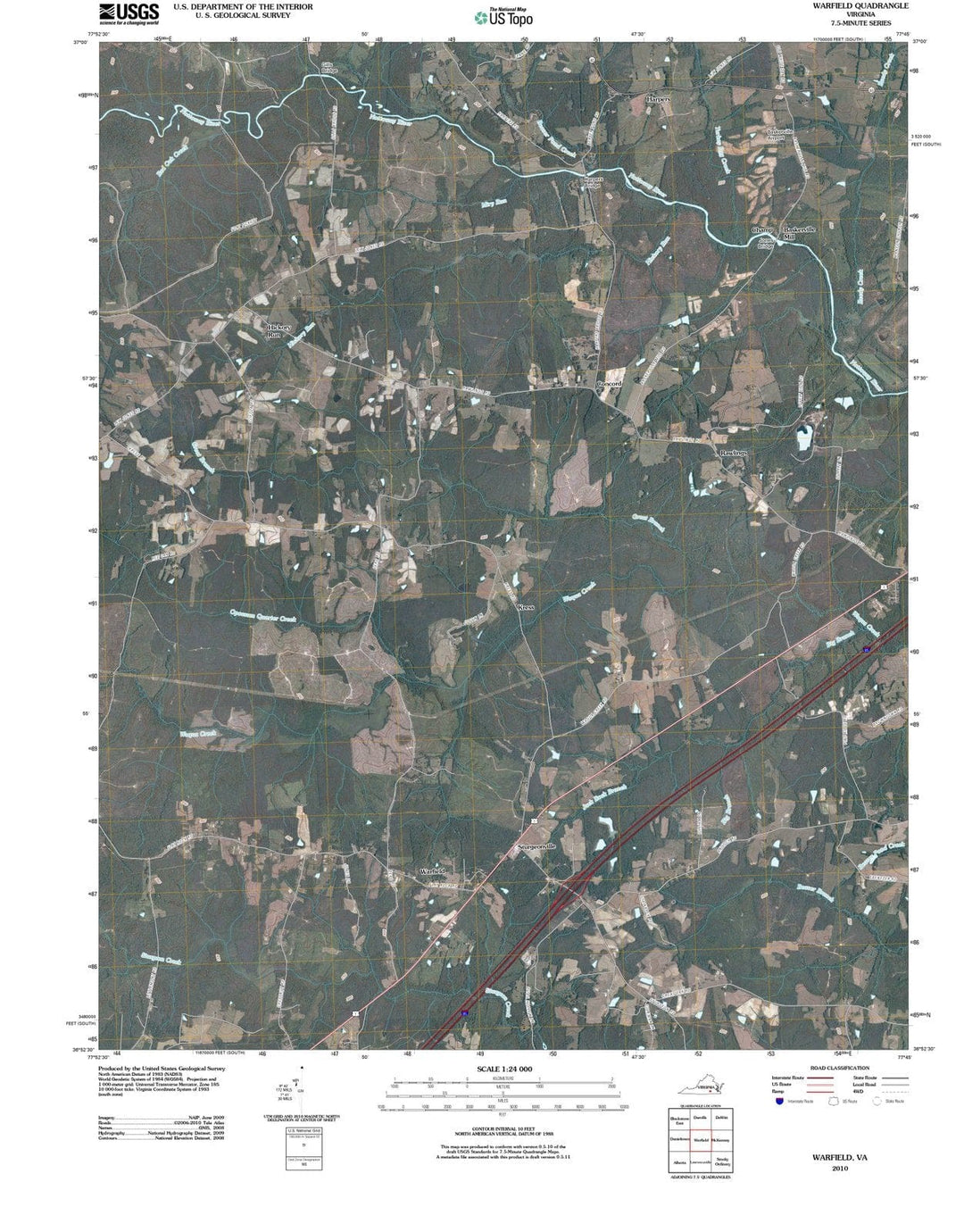 2010 Warfield, VA - Virginia - USGS Topographic Map
