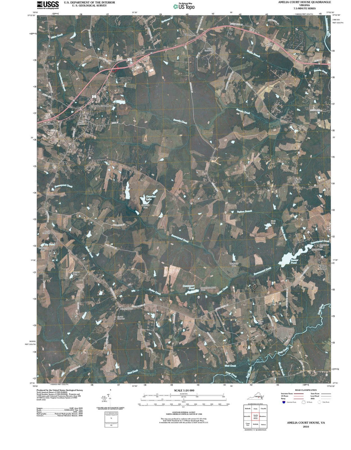 2010 Amelia Court House, VA - Virginia - USGS Topographic Map