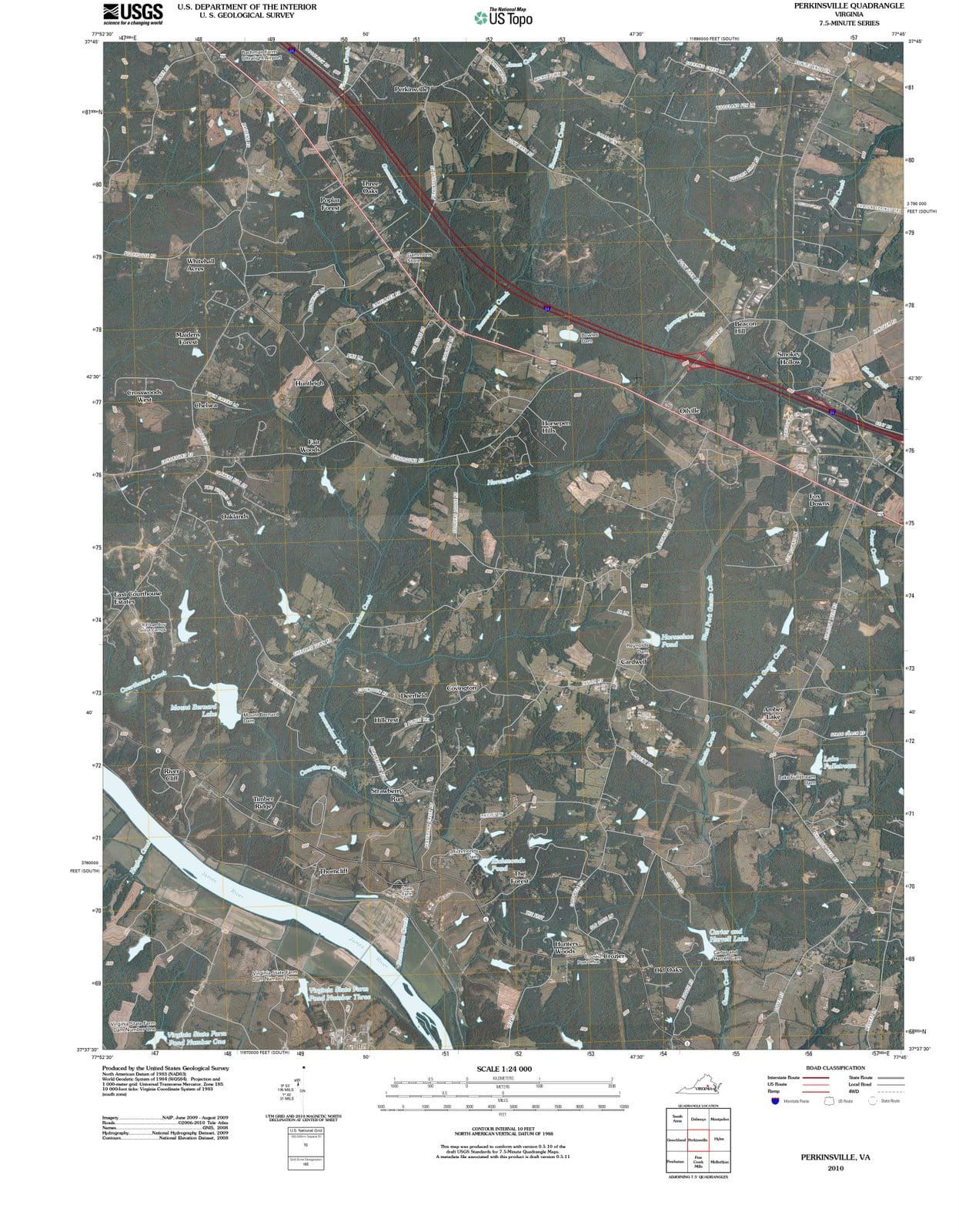 2010 Perkinsville, VA - Virginia - USGS Topographic Map
