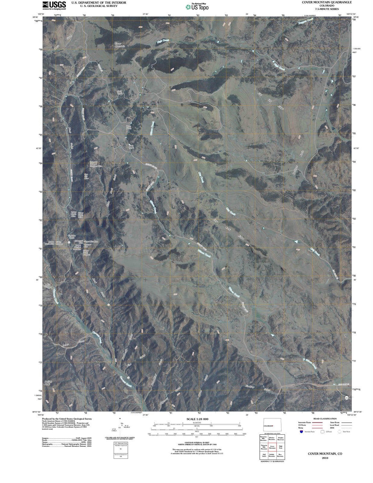 2010 Cover Mountain, CO - Colorado - USGS Topographic Map