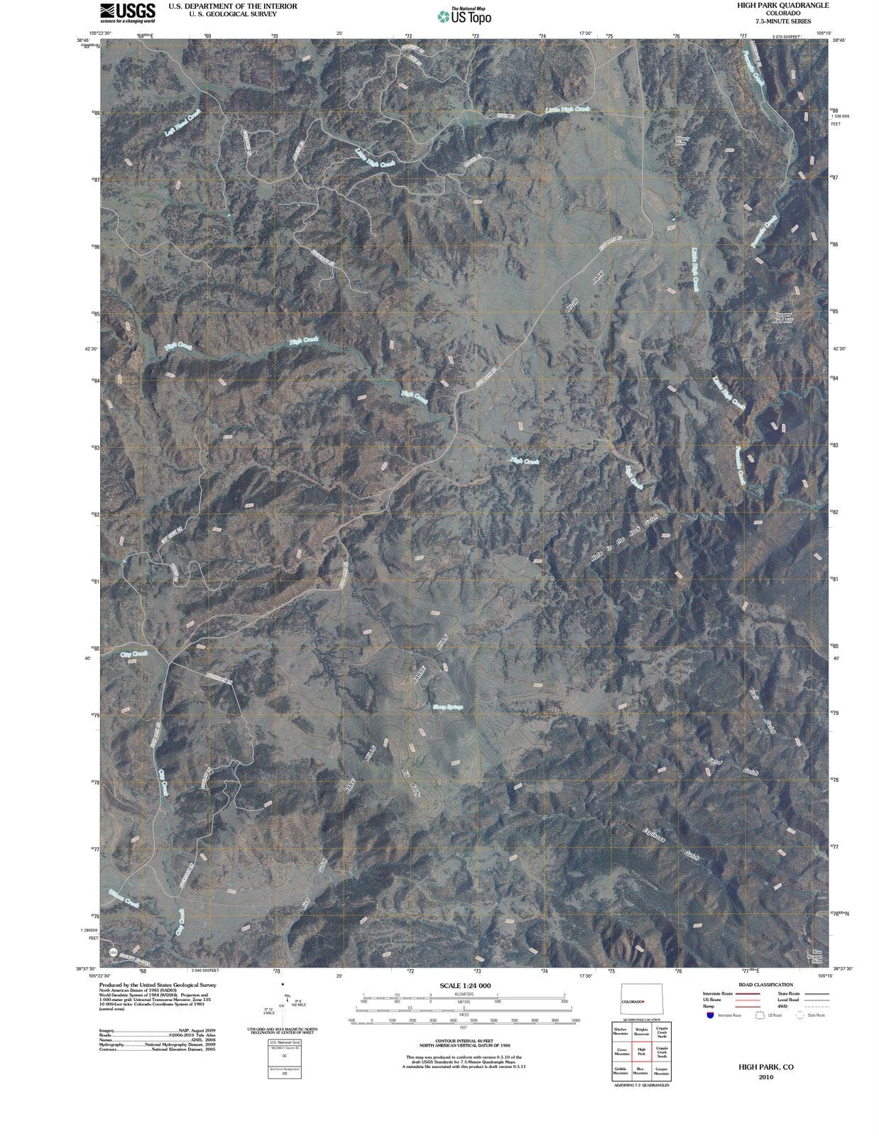 2010 High Park, CO - Colorado - USGS Topographic Map
